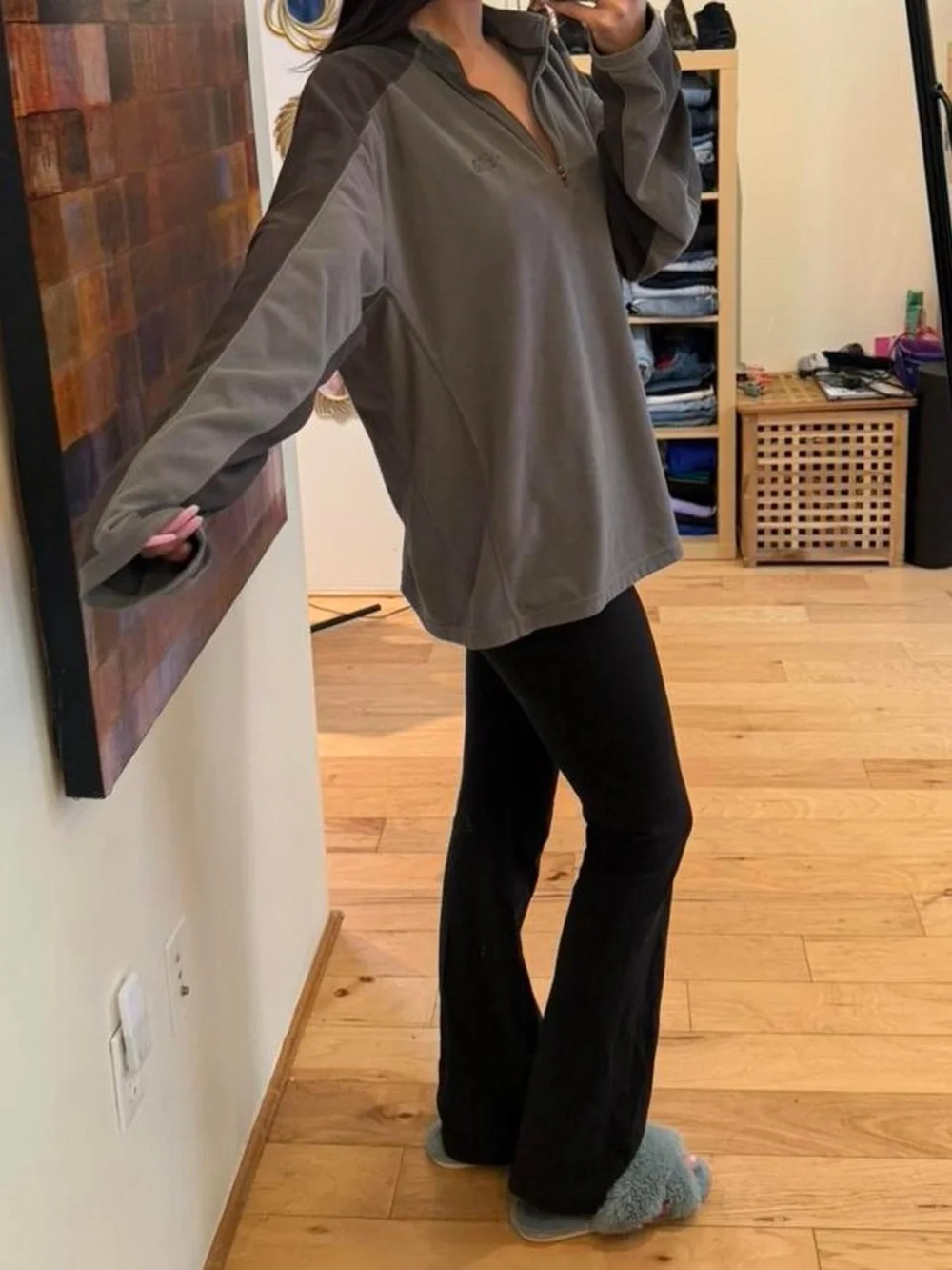 The North Face Charcoal Gray Half-Zip Pullover Sweater
